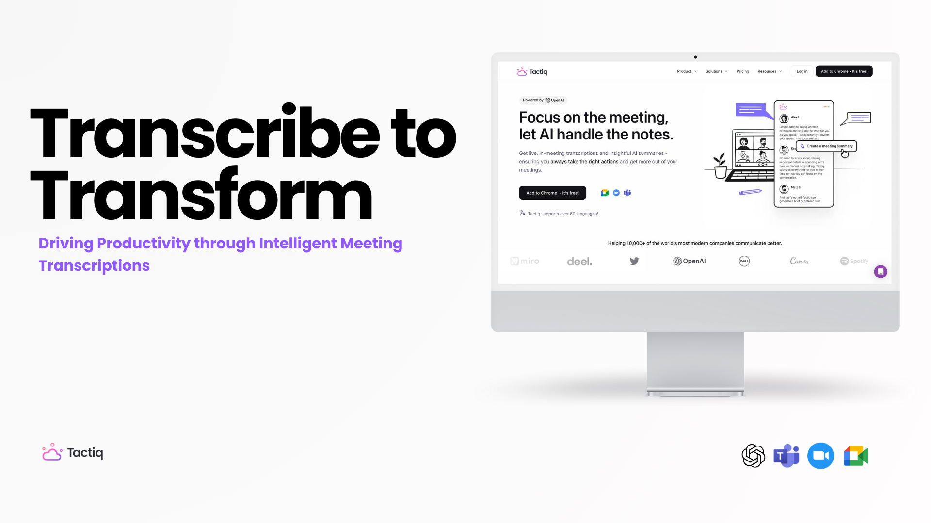 Tactiq | A Smart AI For Every Meeting